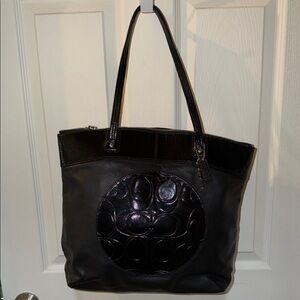 Elegant Black Coach Tote Bag